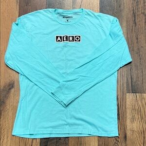 Aeropostale Men's XL Light Turquoise/Mint Colored Long Sleeve Tee